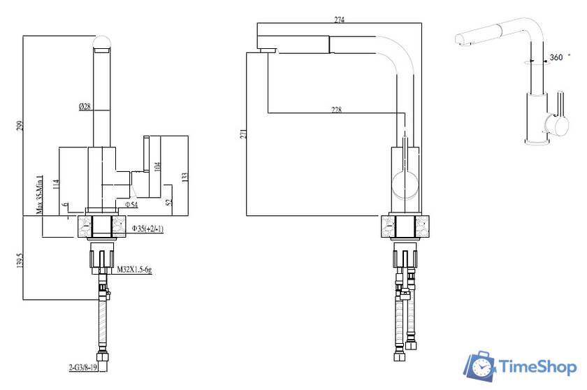 Смеситель Elleci C02 Crome - Изображение №2 — Интернет-магазин Time-Shop