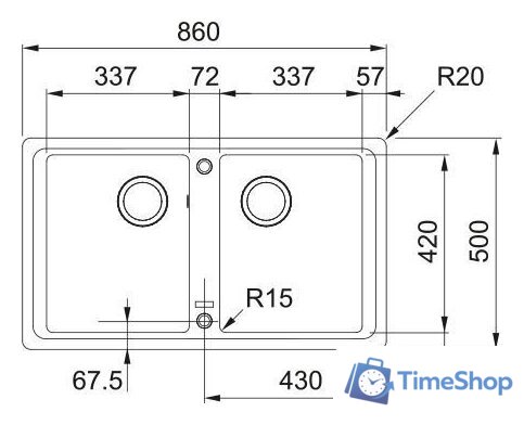 Кухонная мойка Franke Basis BFG 620-34-34 114.0676.266 (бежевый) - Изображение №2 — Интернет-магазин Time-Shop