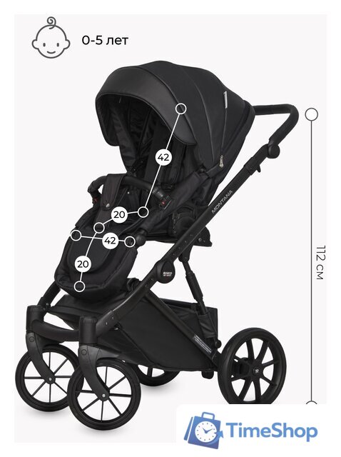 Универсальная коляска Riko Basic Montana Ecco (3 в 1, 12/черный) - Изображение №17 — Интернет-магазин Time-Shop