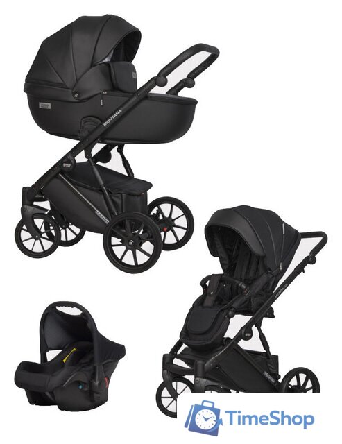Универсальная коляска Riko Basic Montana Ecco (3 в 1, 12/черный) - Изображение №1 — Интернет-магазин Time-Shop