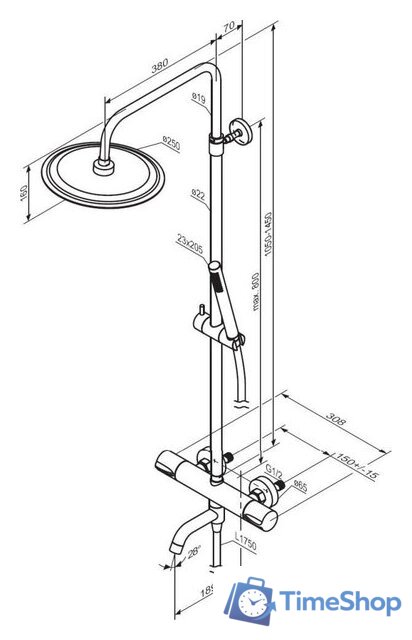 Душевая система  Damixa Scandinavian Pure 936810300 - Изображение №7 — Интернет-магазин Time-Shop