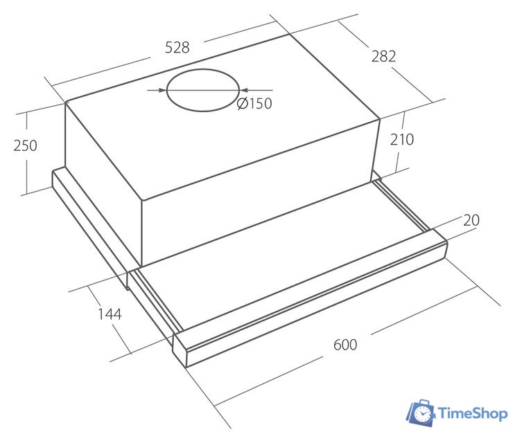 Кухонная вытяжка Akpo Light Touch Glass Twin II 60 WK-7 (белое стекло/нержавеющая сталь) - Изображение №2 — Интернет-магазин Time-Shop