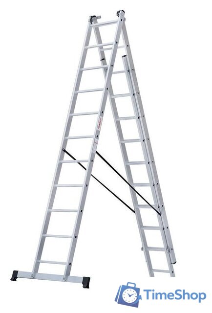 Лестница-стремянка Новая высота NV 123 алюминиевая трёхсекционная 3x11 ступеней - Изображение №4 — Интернет-магазин Time-Shop