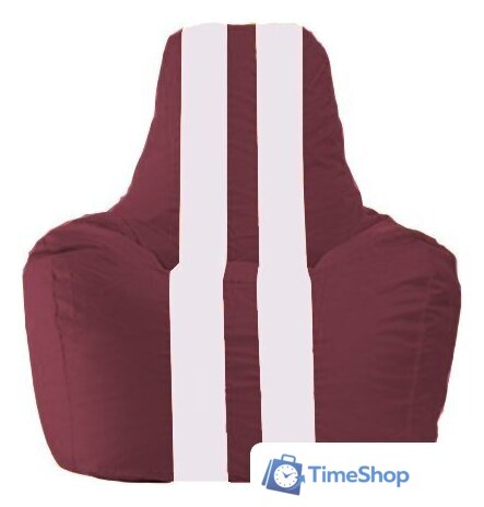 Кресло-мешок Flagman Спортинг С1.1-312 (бордовый/белый) - Изображение №1 — Интернет-магазин Time-Shop