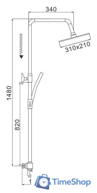 Душевая система  Rose R3536H - Изображение №2 — Интернет-магазин Time-Shop