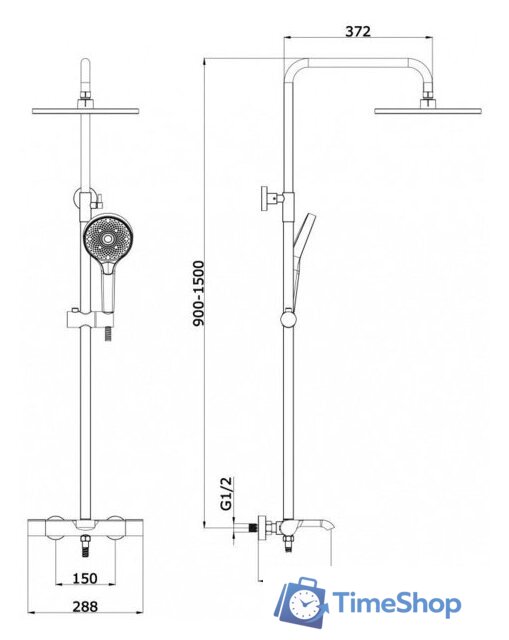 Душевая система  Vieir V343562-G - Изображение №2 — Интернет-магазин Time-Shop