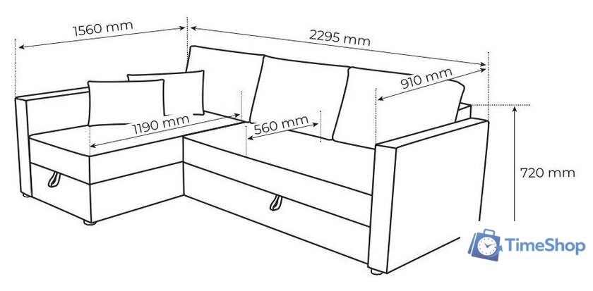 Угловой диван Mio Tesoro Тилаус длинный подлокотник (Brown) - Изображение №7 — Интернет-магазин Time-Shop