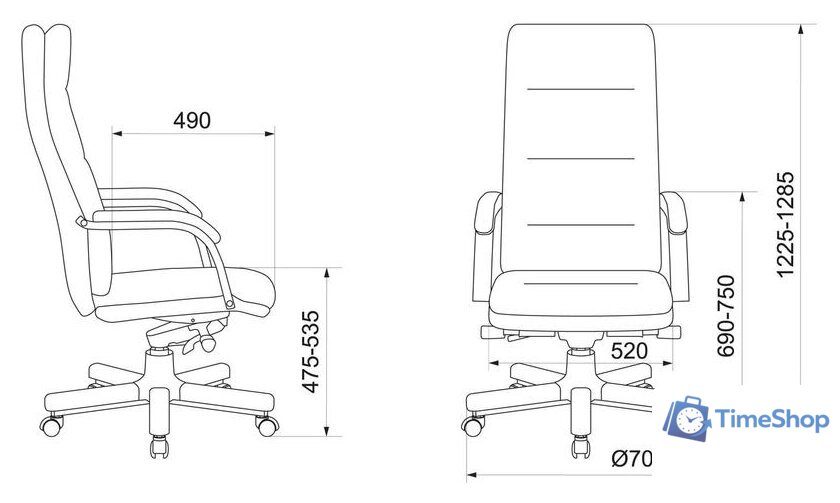 Офисное кресло Бюрократ T-9927WALNUT (слоновая кость) - Изображение №5 — Интернет-магазин Time-Shop