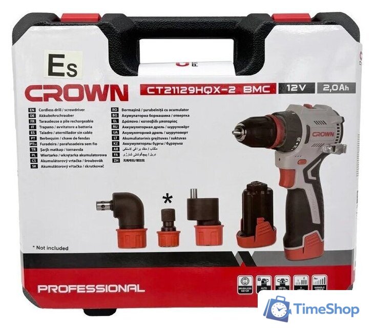 Дрель-шуруповерт Crown CT21129HQX-2 BMC (с 2-мя АКБ, кейс) - Изображение №14 — Интернет-магазин Time-Shop