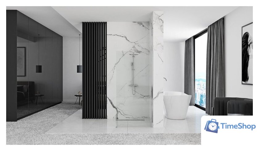 Душевая стенка Rea Aero N 70 (хром/прозрачное стекло) - Изображение №4 — Интернет-магазин Time-Shop