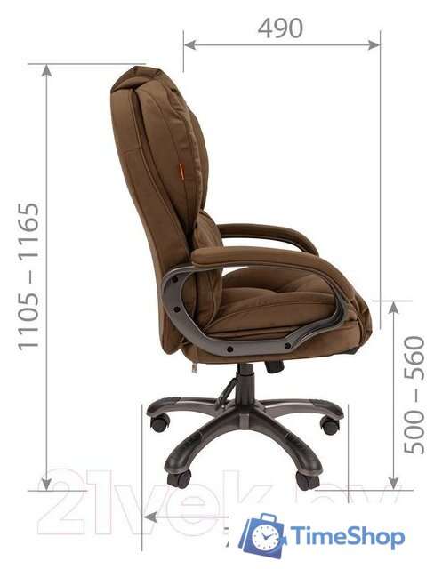 Офисное кресло CHAIRMAN Home 434 (ткань, Т-84 черный) - Изображение №7 — Интернет-магазин Time-Shop