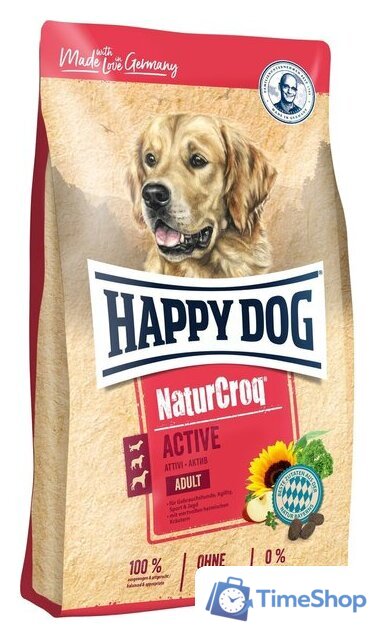 Сухой корм для собак Happy Dog NaturCroq Active 15 кг - Изображение №1 — Интернет-магазин Time-Shop