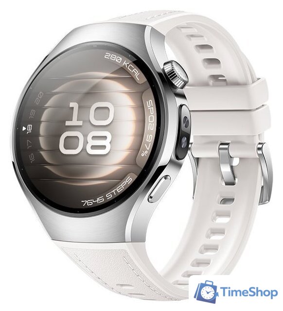 Умные часы Huawei Watch 5 42 мм (серебристый, с белым силиконовым ремешком, международная версия) - Изображение №1 — Интернет-магазин Time-Shop
