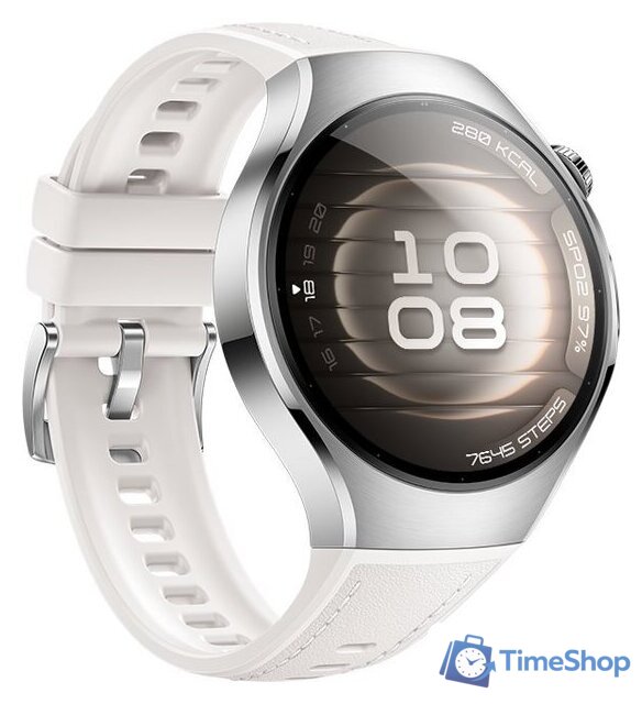 Умные часы Huawei Watch 5 42 мм (серебристый, с белым силиконовым ремешком, международная версия) - Изображение №5 — Интернет-магазин Time-Shop