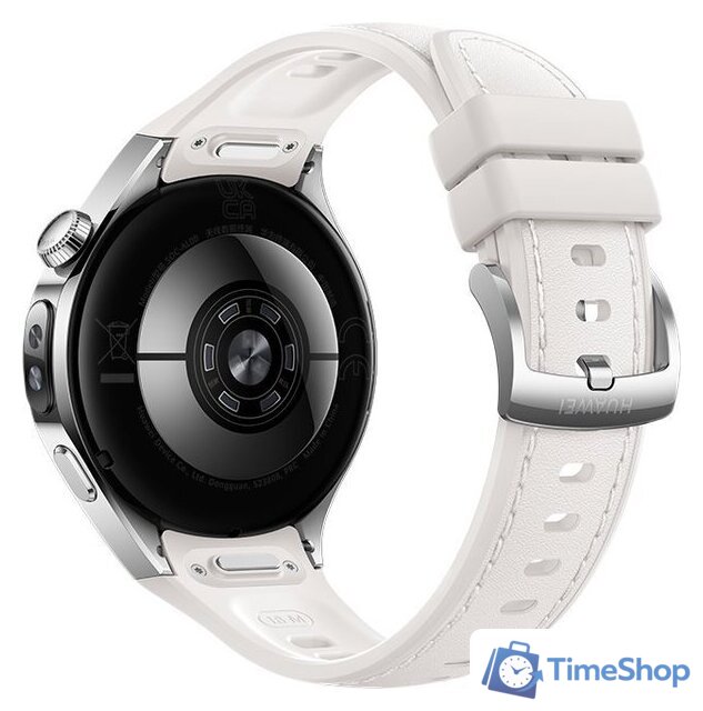 Умные часы Huawei Watch 5 42 мм (серебристый, с белым силиконовым ремешком, международная версия) - Изображение №2 — Интернет-магазин Time-Shop