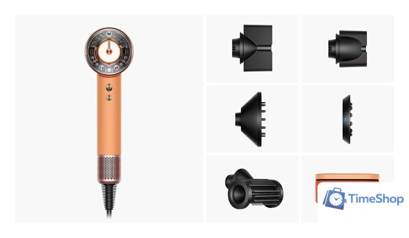 Фен Dyson HD16 Supersonic Nural Straight+Wavy (евровилка, керамический абрикосовый/топаз) - Изображение №2 — Интернет-магазин Time-Shop
