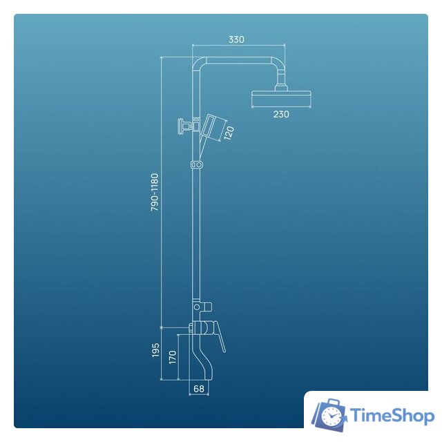 Душевая система  РМС PL7BL-009DK - Изображение №6 — Интернет-магазин Time-Shop