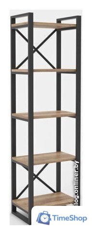 Стеллаж Hype Mebel Стандарт 50x170 (черный/дуб галифакс натуральный) - Изображение №1 — Интернет-магазин Time-Shop