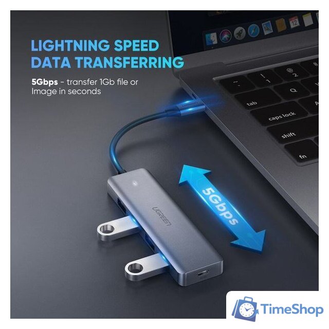 USB-хаб Ugreen CM219 70336 - Изображение №2 — Интернет-магазин Time-Shop
