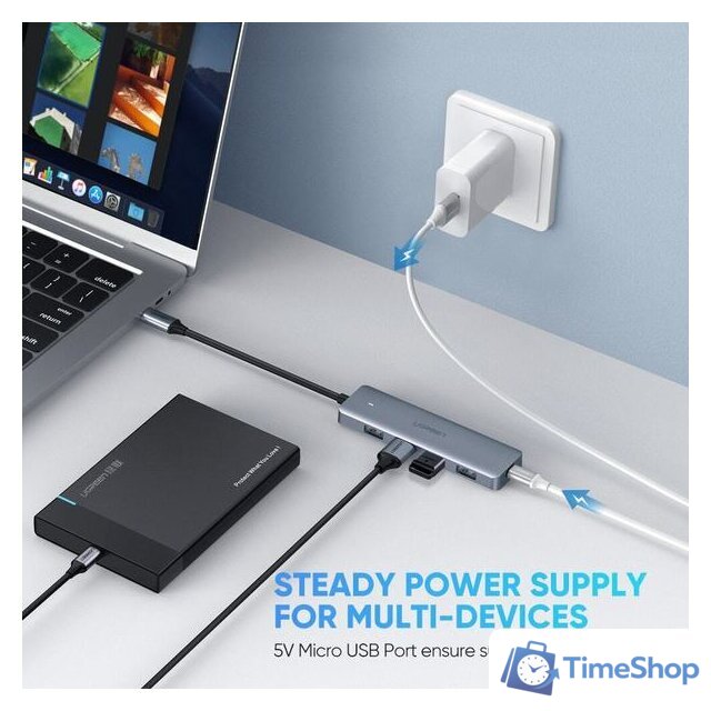 USB-хаб Ugreen CM219 70336 - Изображение №4 — Интернет-магазин Time-Shop