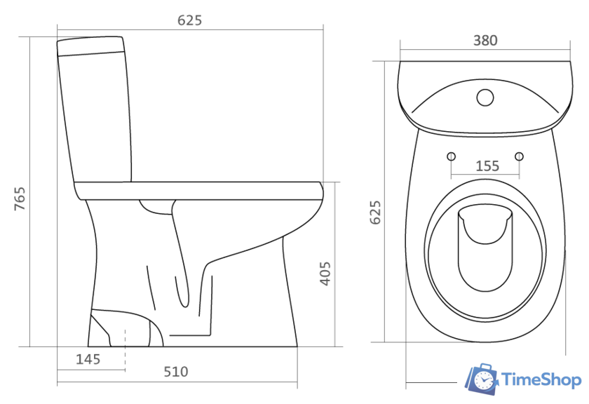 Унитаз напольный Santek Анимо (1WH302133) - Изображение №2 — Интернет-магазин Time-Shop