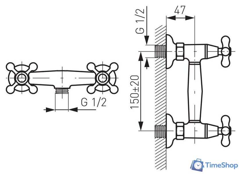 Смеситель Ferro Retro New Chrom XD7 - Изображение №2 — Интернет-магазин Time-Shop