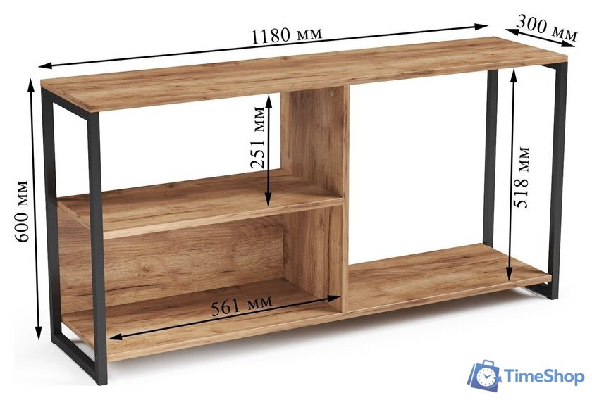 Тумба Mio Tesoro Codi Loft (дуб золотой крафт/черный) - Изображение №5 — Интернет-магазин Time-Shop