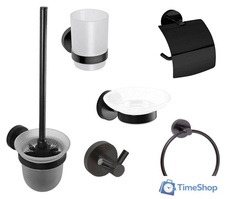 Набор аксессуаров для ванной Bemeta Dark 204600 (черный) - Изображение №1 — Интернет-магазин Time-Shop