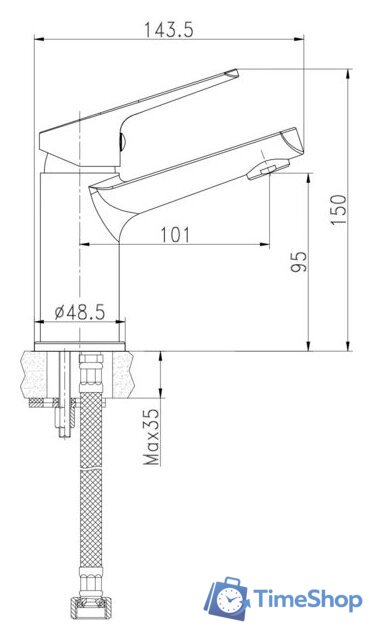 Смеситель Cersanit Flavis 63034 - Изображение №2 — Интернет-магазин Time-Shop