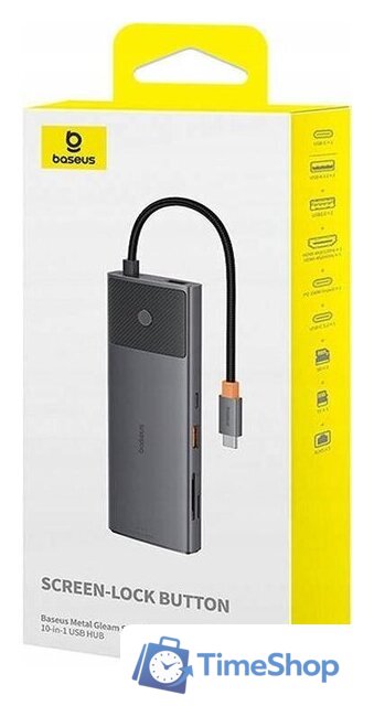 Док-станция Baseus Metal Gleam Series II 10-in1 USB Hub B00061800123-00 - Изображение №8 — Интернет-магазин Time-Shop
