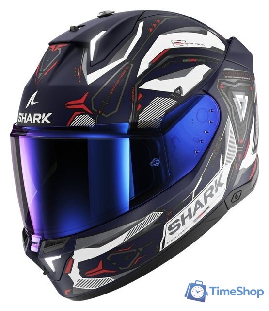 Мотошлем Shark Skwal i3 Linik Mat (р. L, синий/белый/красный) - Изображение №1 — Интернет-магазин Time-Shop