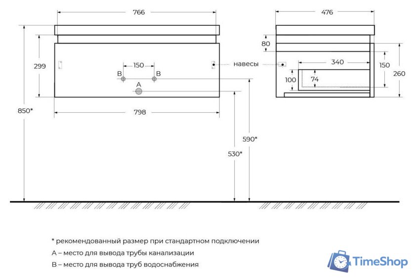  Cezares Тумба под умывальник SLIDER-800-1C-SO-NF-P - Изображение №7 — Интернет-магазин Time-Shop