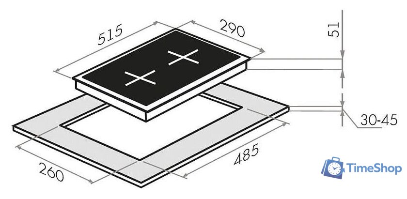 Варочная панель HOMSair HGE323GCBK - Изображение №2 — Интернет-магазин Time-Shop