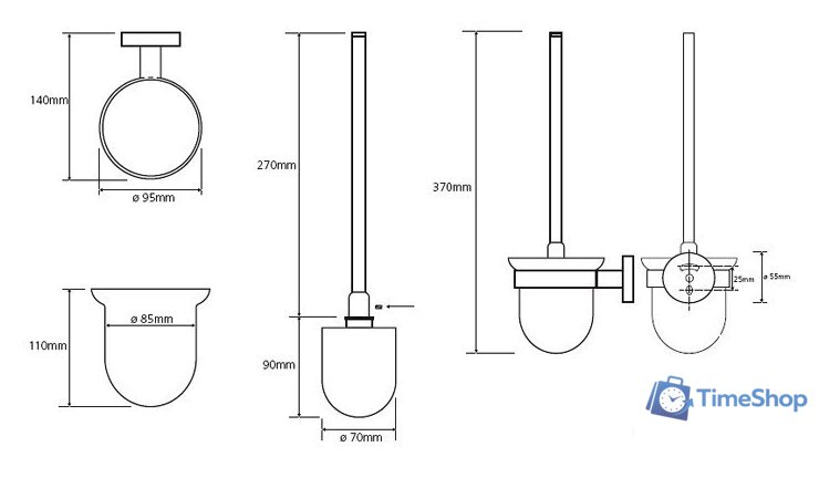 Набор для туалета Bemeta Omega 204601 - Изображение №7 — Интернет-магазин Time-Shop