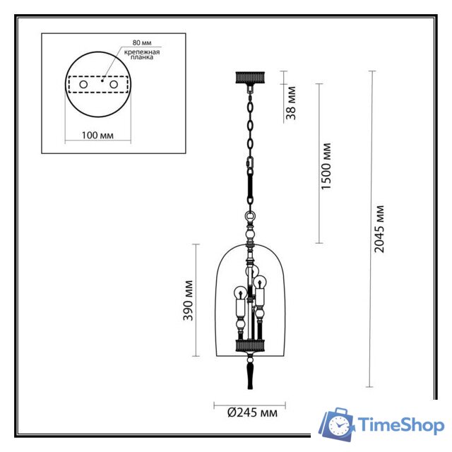 Подвесная люстра Odeon Light Bell 4892/3 - Изображение №2 — Интернет-магазин Time-Shop