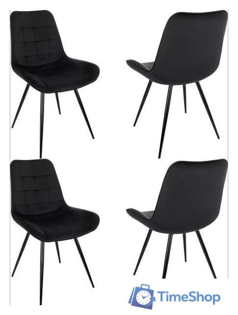 Стул Бюрократ CH-K2 4 шт (черный Holland 75/черный) - Изображение №1 — Интернет-магазин Time-Shop