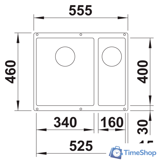 Кухонная мойка Blanco Rotan 340/160-U 526096 (черный) - Изображение №2 — Интернет-магазин Time-Shop