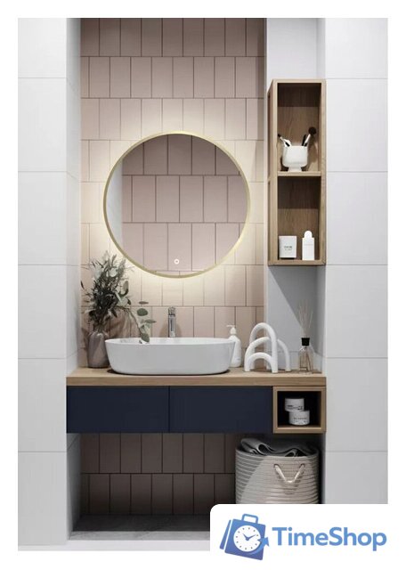 Зеркало EMZE Led с подсветкой и УФ-окантовкой D60 LED.UV.60.60.AUR (золото) - Изображение №2 — Интернет-магазин Time-Shop