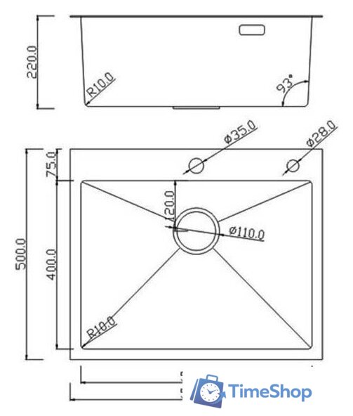 Кухонная мойка Roxen Simple 560220-55B PVD графит (с коландером и дозатором) - Изображение №13 — Интернет-магазин Time-Shop