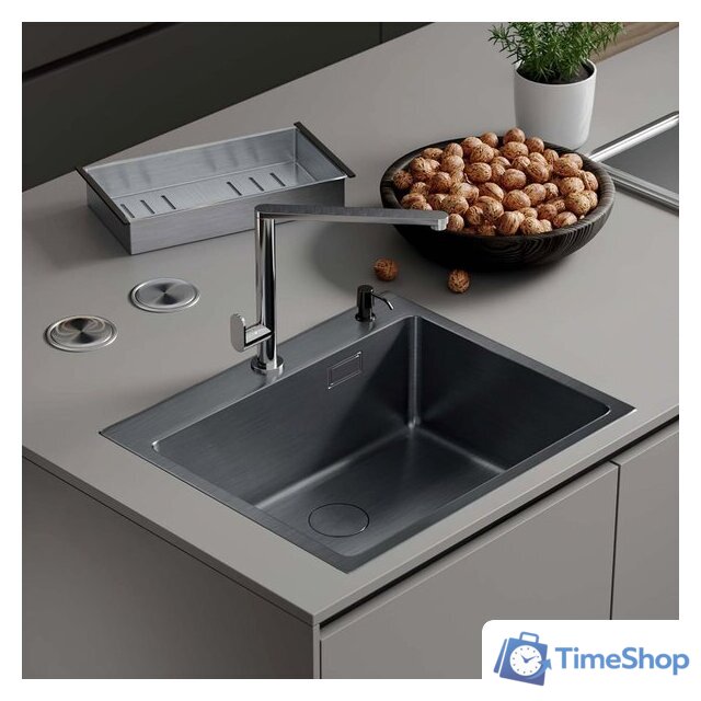 Кухонная мойка Roxen Simple 560220-55B PVD графит (с коландером и дозатором) - Изображение №1 — Интернет-магазин Time-Shop