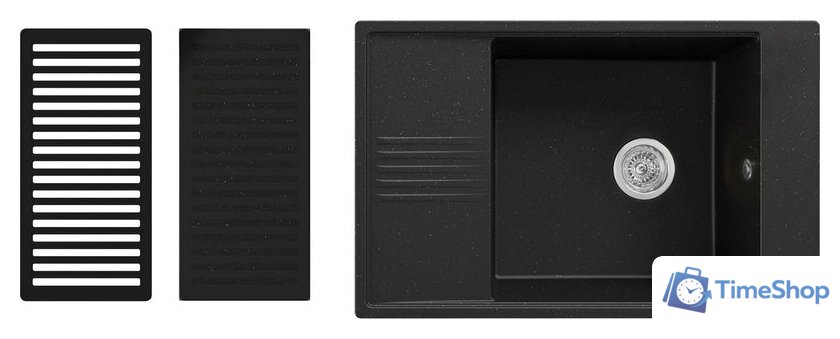 Кухонная мойка Kernau KGS D 6078 1B1D Deep Black + Gold Metallic - Изображение №1 — Интернет-магазин Time-Shop
