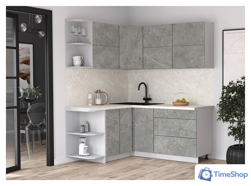 Кухонный модуль Интерлиния Мила Матте 1.5x1.8 А (керамика/керамика/опал светлый) - Изображение №2 — Интернет-магазин Time-Shop