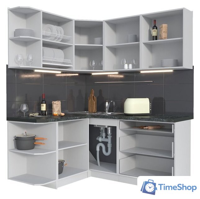 Кухонный модуль Интерлиния Мила Матте 1.5x1.8 А (керамика/керамика/опал светлый) - Изображение №4 — Интернет-магазин Time-Shop