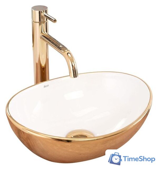 Умывальник Rea Sofia mini (белый/золотистый) - Изображение №1 — Интернет-магазин Time-Shop