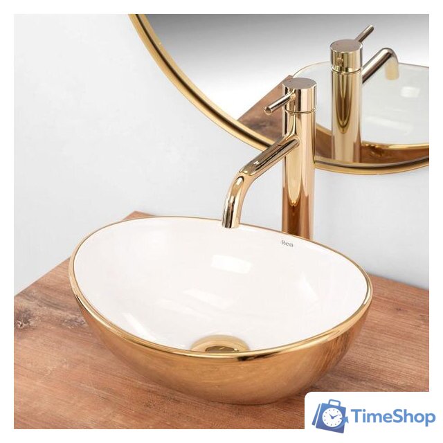 Умывальник Rea Sofia mini (белый/золотистый) - Изображение №3 — Интернет-магазин Time-Shop