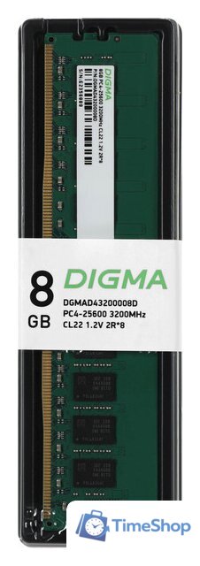 Оперативная память Digma 8ГБ DDR4 3200 МГц DGMAD43200008D - Изображение №1 — Интернет-магазин Time-Shop