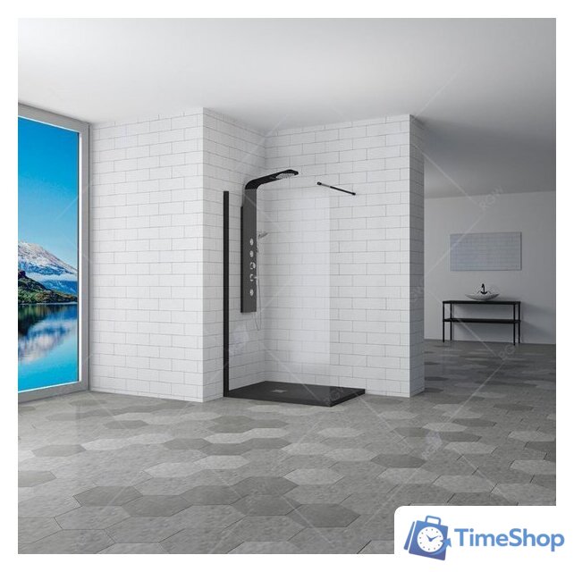 Душевая стенка RGW WA-010B 80 (черный/прозрачное стекло) - Изображение №2 — Интернет-магазин Time-Shop