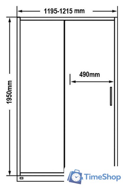 Душевая дверь MaybahGlass 195x120 MGD-1284-6 (графит/черный) - Изображение №8 — Интернет-магазин Time-Shop