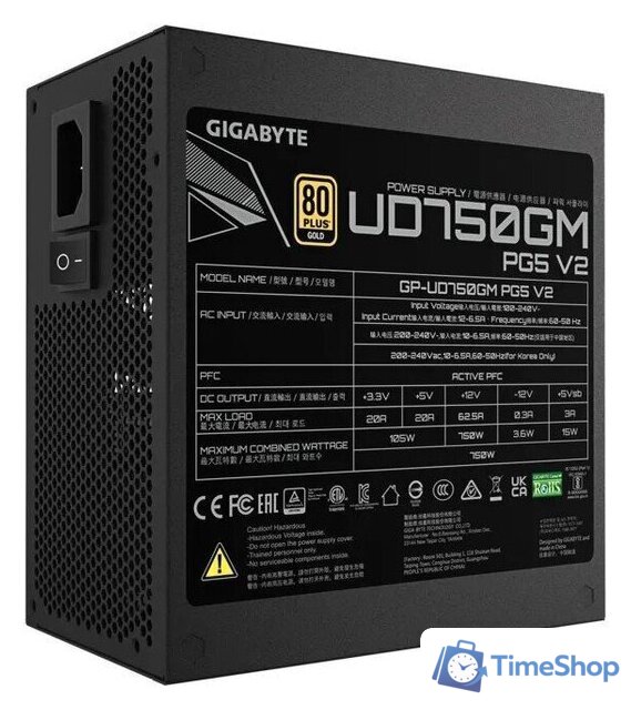 Блок питания Gigabyte UD750GM PG5 V2 - Изображение №5 — Интернет-магазин Time-Shop
