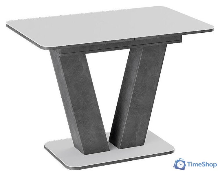 Кухонный стол Трия Чинзано тип 1 раздвижной (моод темный/стекло белое матовое) - Изображение №1 — Интернет-магазин Time-Shop
